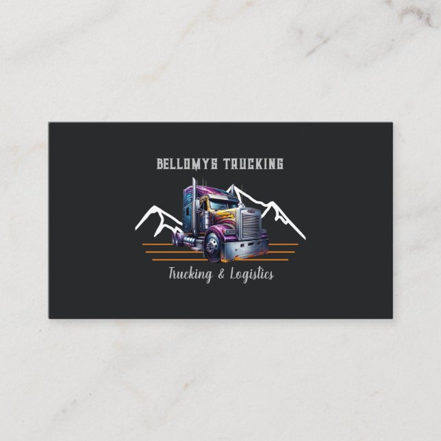 Semi Truck Trucking And Logistic Business Card (Front)