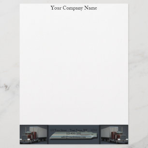 Semi Trucks on Steel Coloured Personalized Letterhead