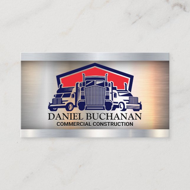 Semi Trucks | Transport Moving Goods Business Card (Front)