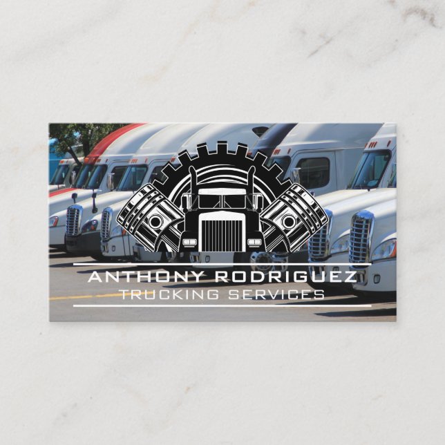 Semi Trucks | Transporting | Logistics Business Card (Front)