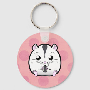 Semi White Russian Dwarf Hamster Key Ring