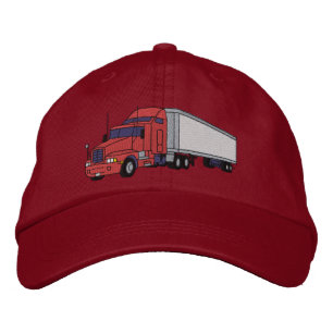 Semi with trailer embroidered hat