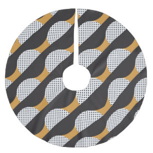 Semicircles and dots, geometric pattern. brushed polyester tree skirt