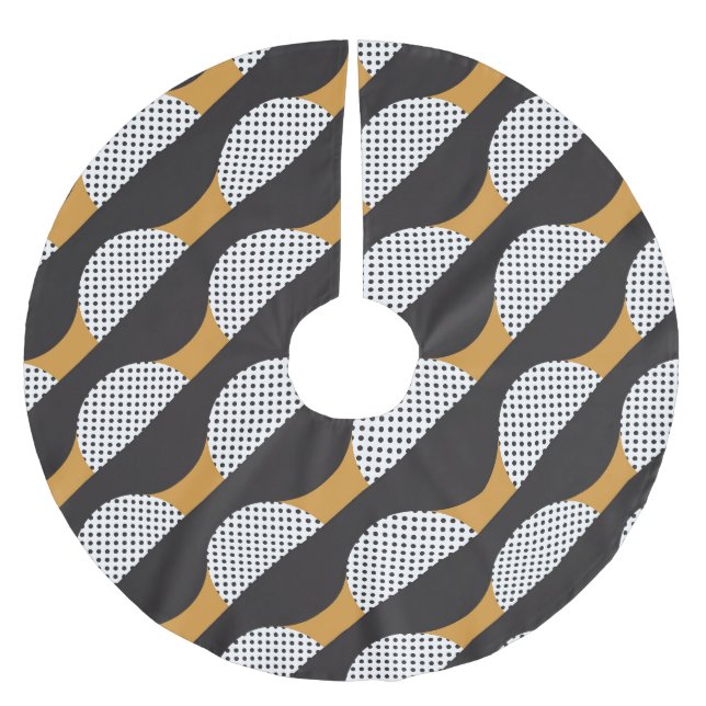 Semicircles and dots, geometric pattern. brushed polyester tree skirt (Front)