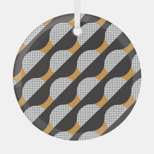Semicircles and dots, geometric pattern. glass tree decoration