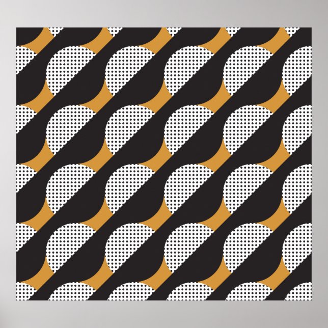 Semicircles and dots, geometric pattern. poster (Front)