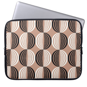 Semicircles of lines seamless geometric pattern laptop sleeve