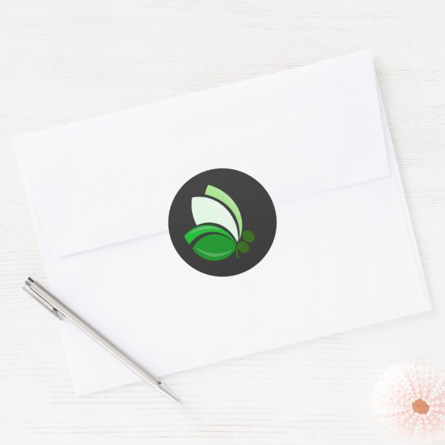 Semicolon Butterfly Classic Round Sticker (Envelope)