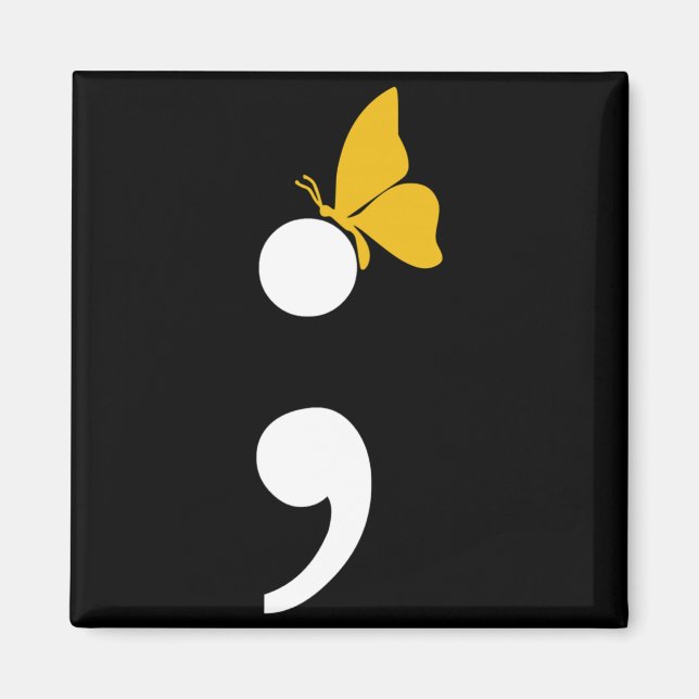 Semicolon Butterfly Depression Prevention Magnet (Front)