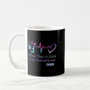 Semicolon Butterfly Heartbeat Prevention Hotline Coffee Mug