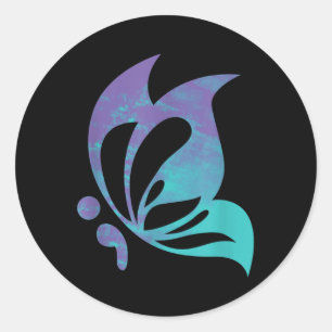 Semicolon Butterfly Mental Suicide Prevention Awar Classic Round Sticker
