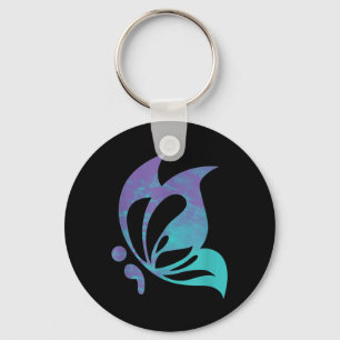 Semicolon Butterfly Mental Suicide Prevention Awar Key Ring