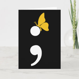 Semicolon Butterfly Suicide Depression Prevention Card