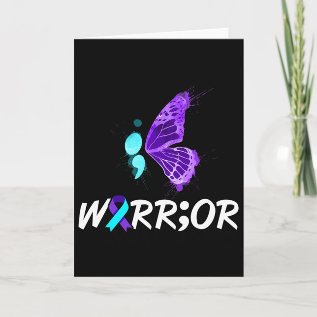 Semicolon Butterfly Suicide Prevention Awareness 1 Card (Front)