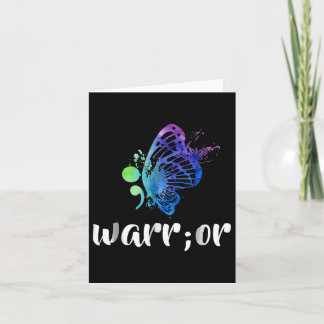 Semicolon Butterfly Suicide Prevention Awareness Card