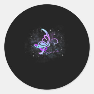Semicolon Butterfly - Suicide Prevention Awareness Classic Round Sticker