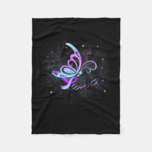Semicolon Butterfly - Suicide Prevention Awareness Fleece Blanket
