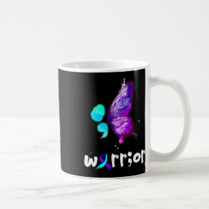 Semicolon Butterfly Watercolor Suicide Prevention Coffee Mug