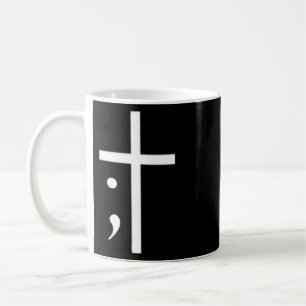 Semicolon Cross Faith Suicide Prevention Awareness Coffee Mug