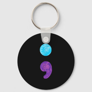 Semicolon depression prevention awareness week key ring