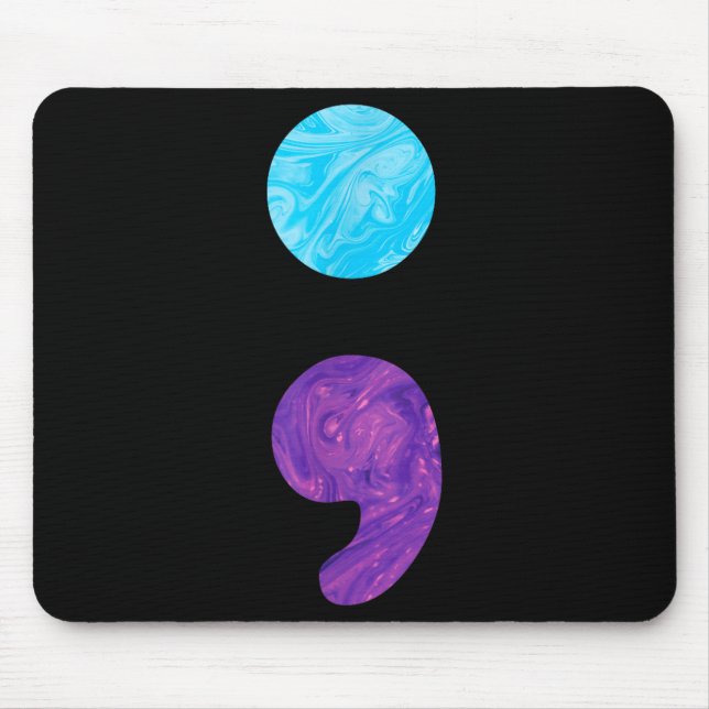 Semicolon depression prevention awareness week  mouse pad (Front)
