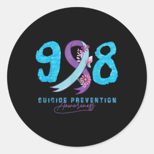 Semicolon Depression Suicide Prevention Awareness Classic Round Sticker