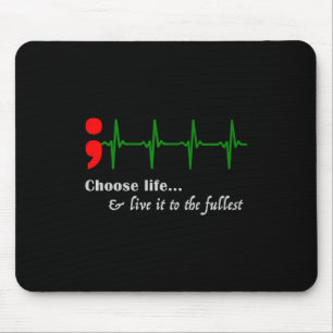 Semicolon Ekg Suicide Awareness Prevention Mouse Pad