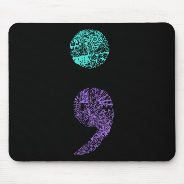 Semicolon Gift Suicide Prevention Awareness  Mouse Pad (Front)