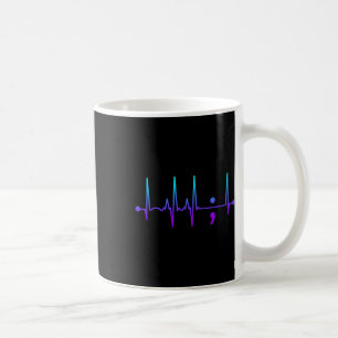 Semicolon Heart Beat Suicide Awareness Suicide Pre Coffee Mug