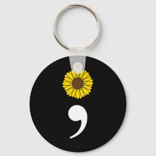 Semicolon Heartbeat Heartrate Suicide Prevention A Key Ring