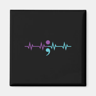 Semicolon Heartbeat Heartrate Suicide Prevention A Magnet