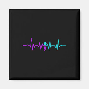 Semicolon Heartbeat Suicide Prevention Awareness Magnet