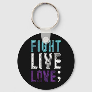 Semicolon Hope Suicide Awareness For A Mental Supp Key Ring