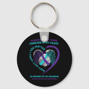Semicolon In Memory Of Grandpa Suicide Prevention  Key Ring