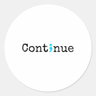 Semicolon Mental Health & Suicide Prevention A Classic Round Sticker