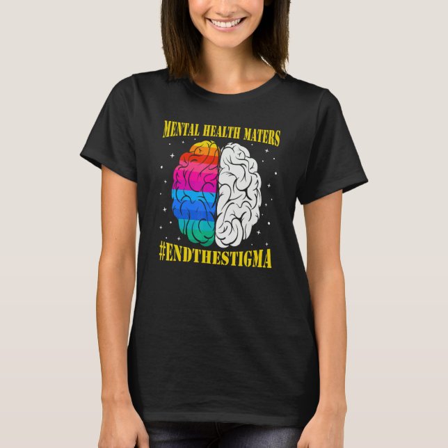 Semicolon Mental Health Awareness celerrate neurod T-Shirt (Front)