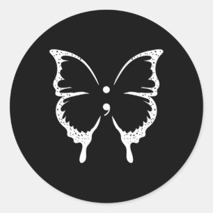 Semicolon Mental Health Awareness Classic Round Sticker