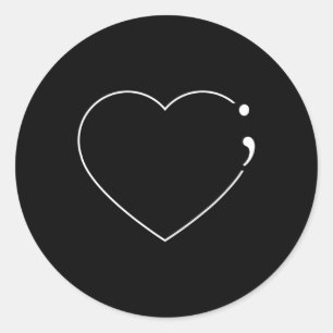 Semicolon - Mental Health Awareness Classic Round Sticker