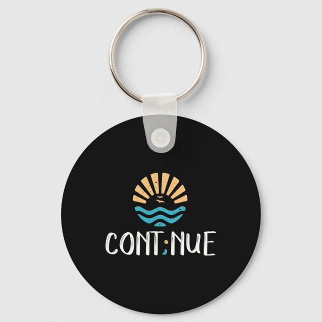 - Semicolon Mental Health Awareness Gift  Key Ring (Front)