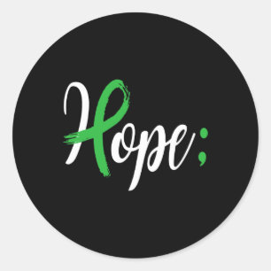 Semicolon Mental Health Awareness Month Support Em Classic Round Sticker