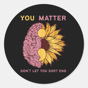 Semicolon Mental Health Awareness Month Warrior Re Classic Round Sticker
