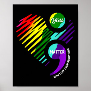 Semicolon Mental Health Awareness Shirt Poster