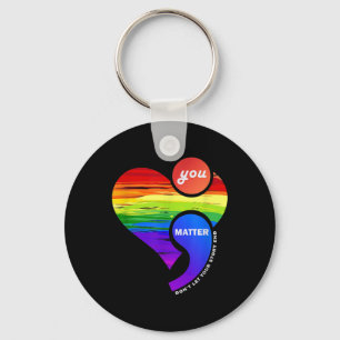Semicolon Mental Health Awareness Shirt You Are Key Ring