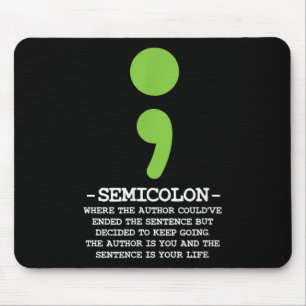 Semicolon Mental Health Awareness Suicide Preventi Mouse Pad