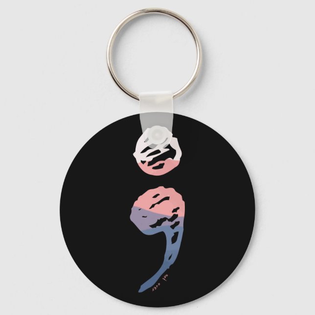 Semicolon - Mental Health Matters Key Ring (Front)
