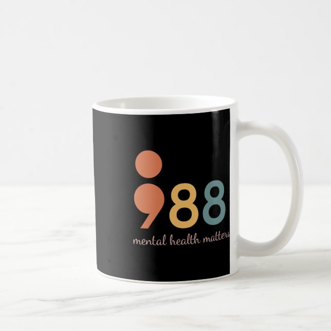 Semicolon Mental Health Problems Suicide Preventio Coffee Mug (Right)
