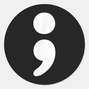 Semicolon Mental Health S Awareness Month Classic Round Sticker