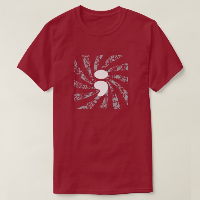Semicolon on sun rays T-Shirt (Design Front)