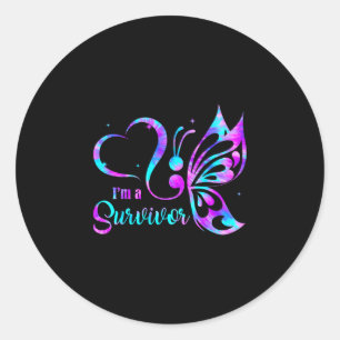 Semicolon prevention awareness classic round sticker
