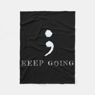 Semicolon Project Mental Health Awareness  Fleece Blanket